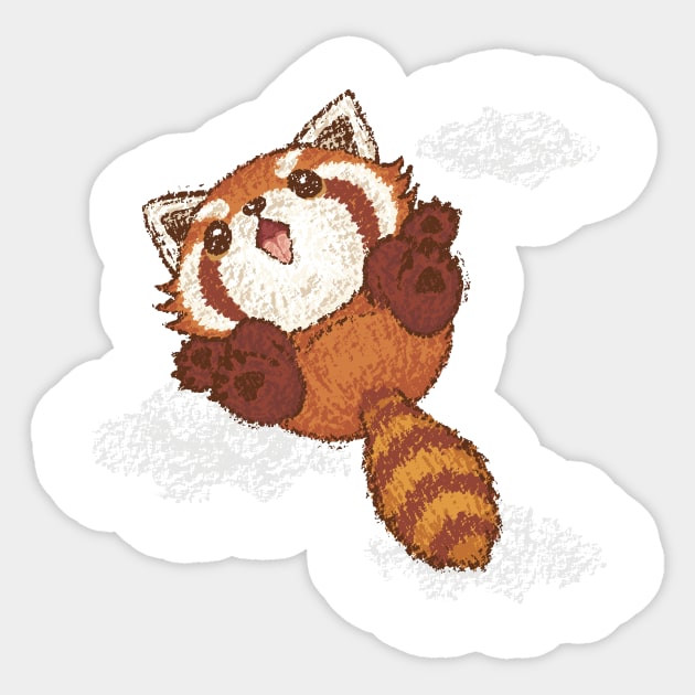 Red panda jump Sticker by sanogawa